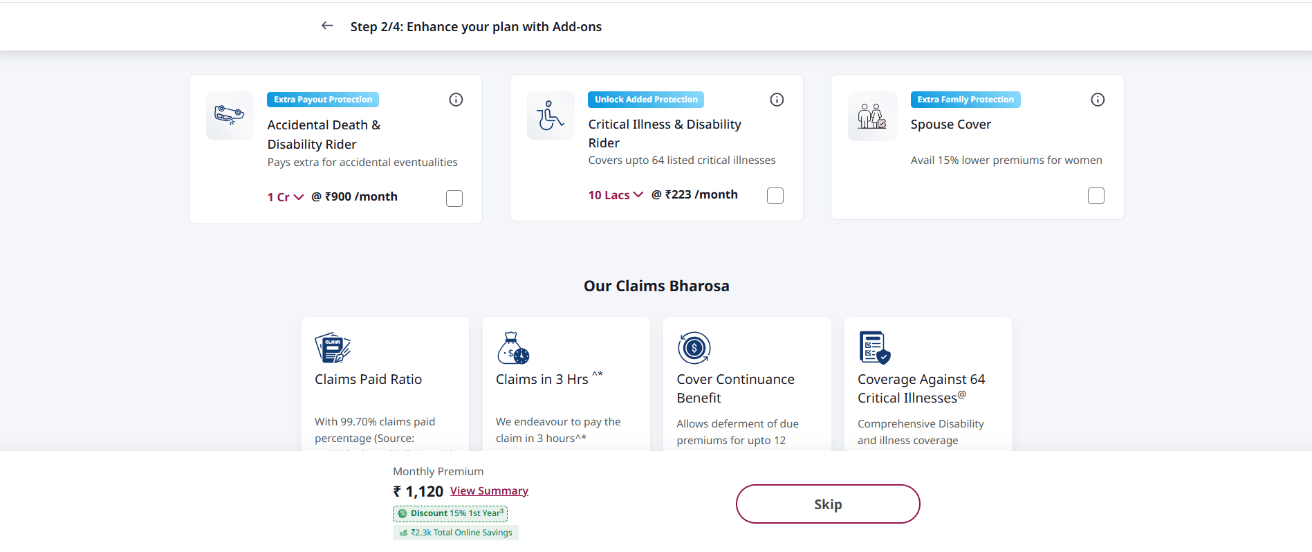 step 4 - how to buy axis max life term plan