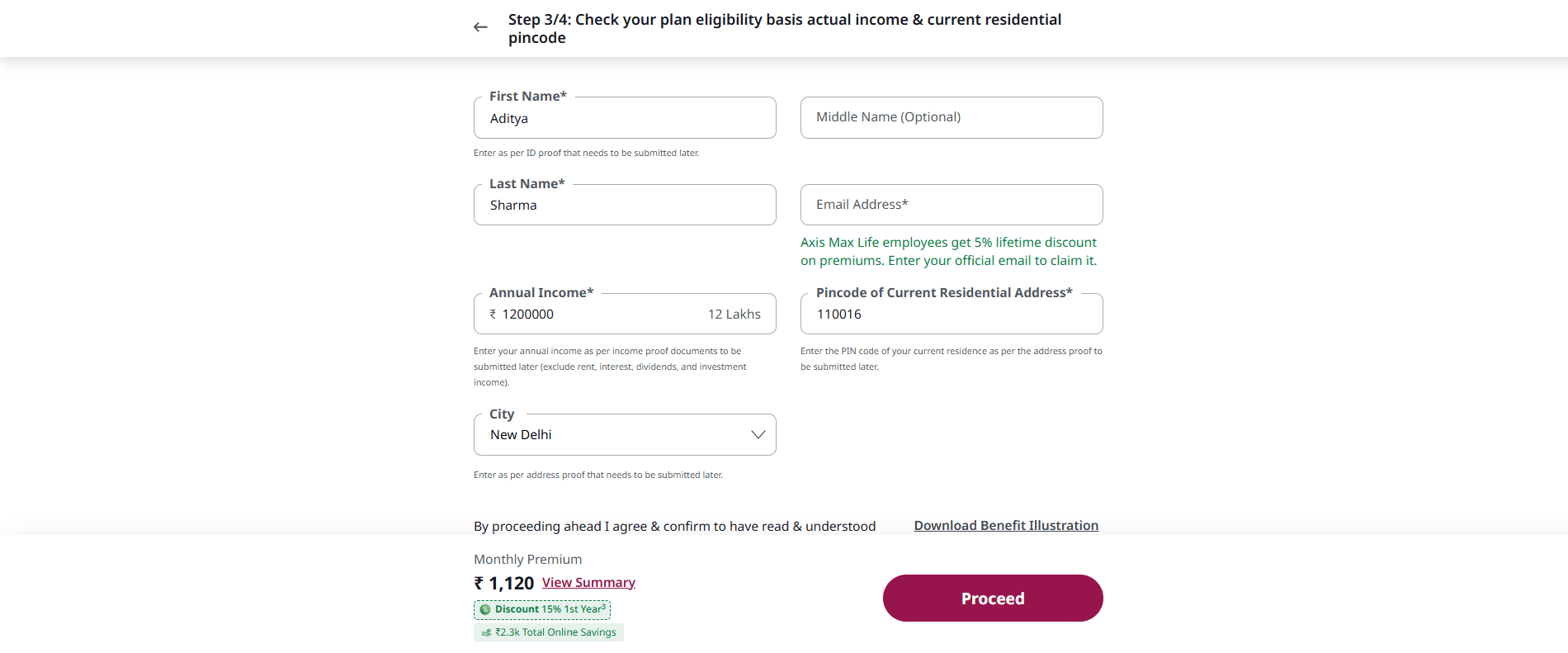 step 5 - how to buy axis max life term plan